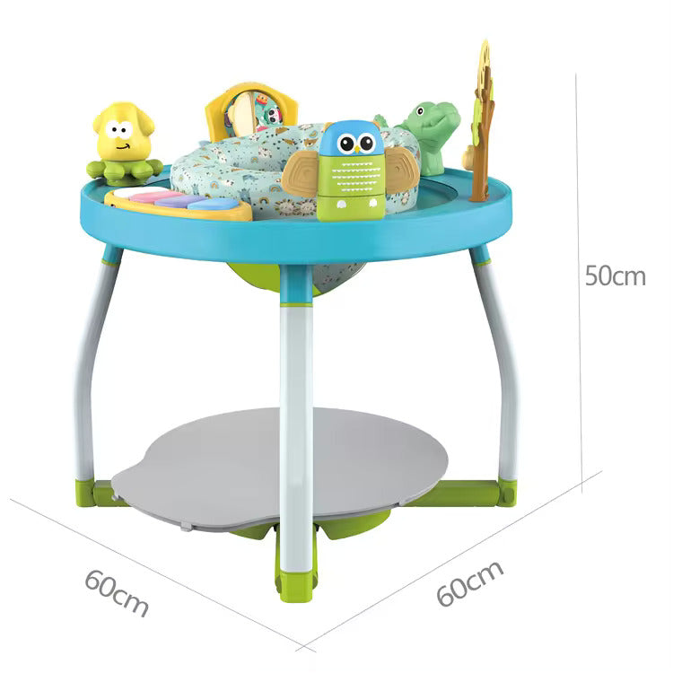 2-in-1 Wooden Baby Table with Bouncing Toy